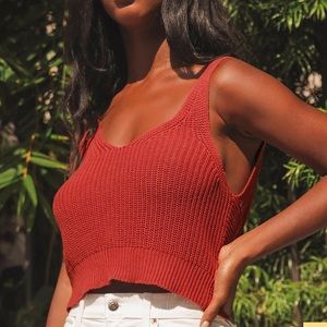 Lulus Knit Twist Back Tank Top